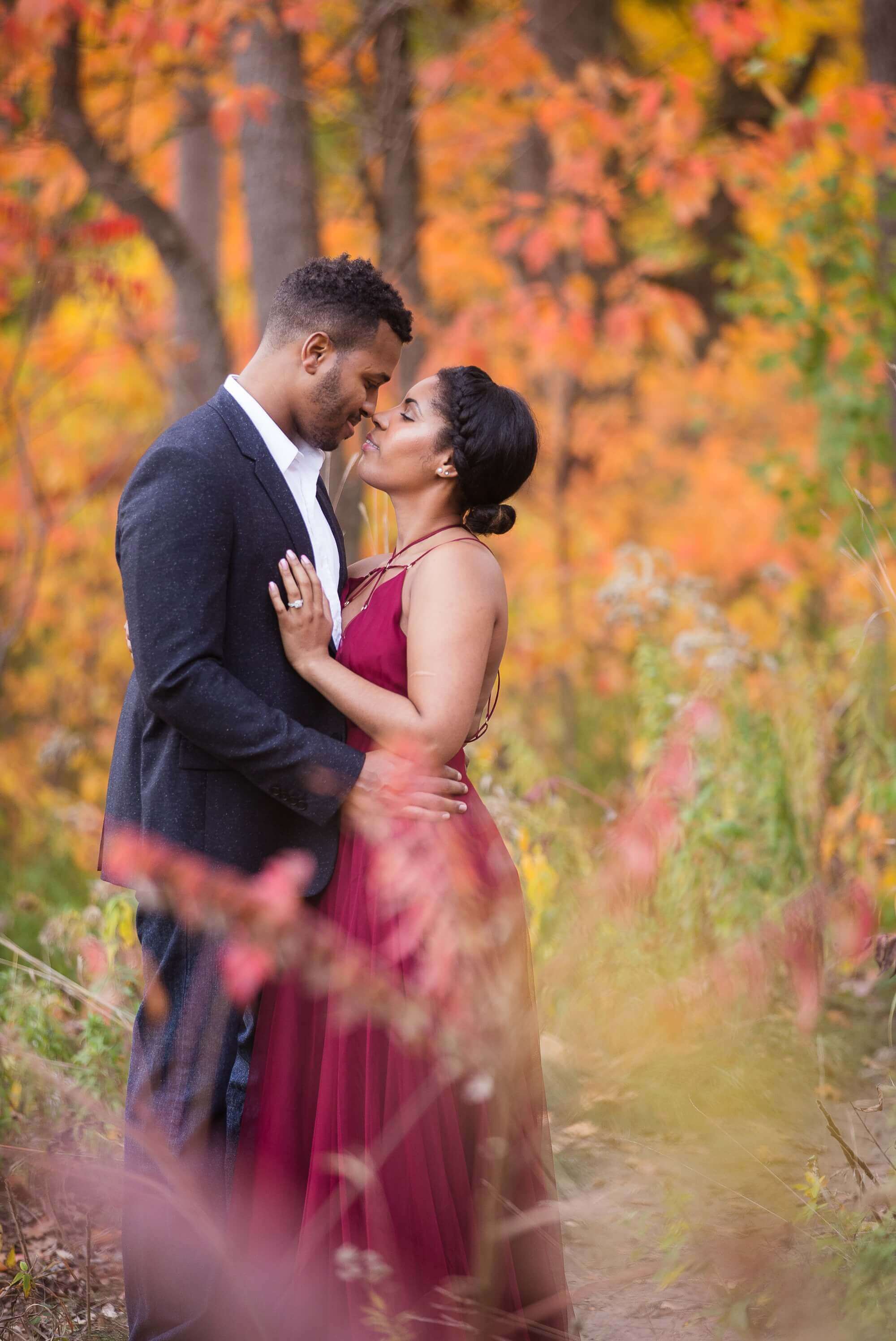 fall engagement photos at high park in Toronto