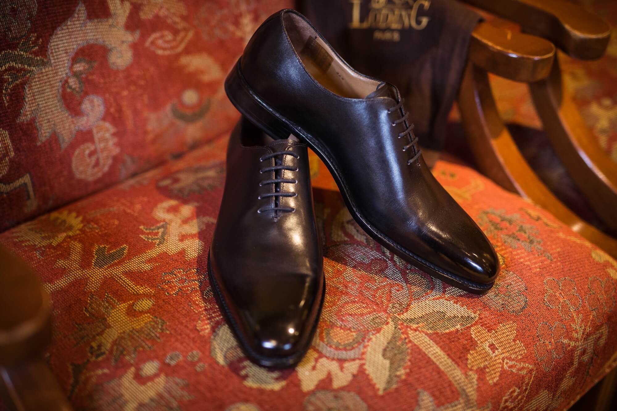 Details of the Grooms black lace shoes at Lambton G&CC in Toronto