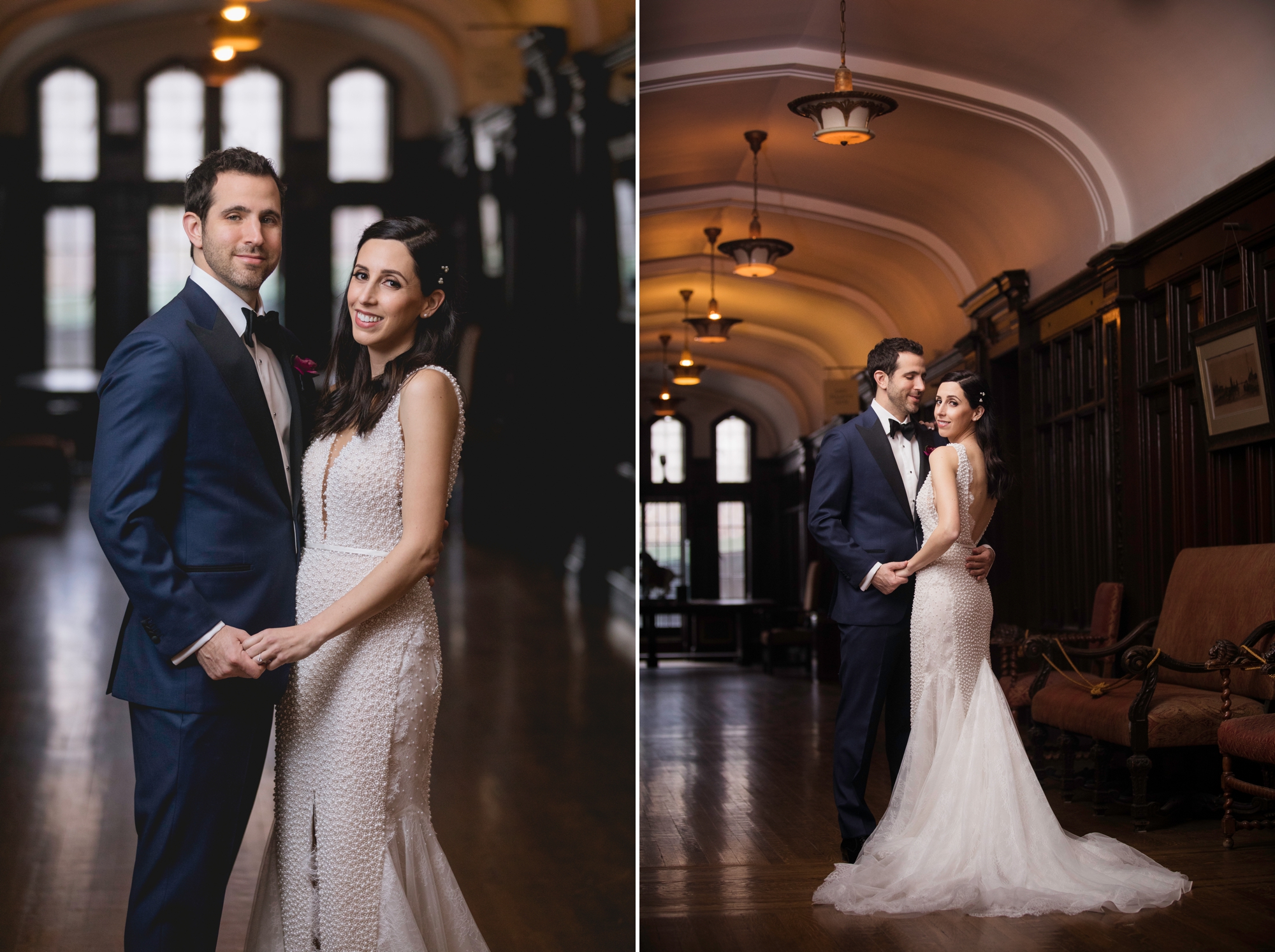 Portrait of the Bride and Groom inside Casa Loma in Toronto