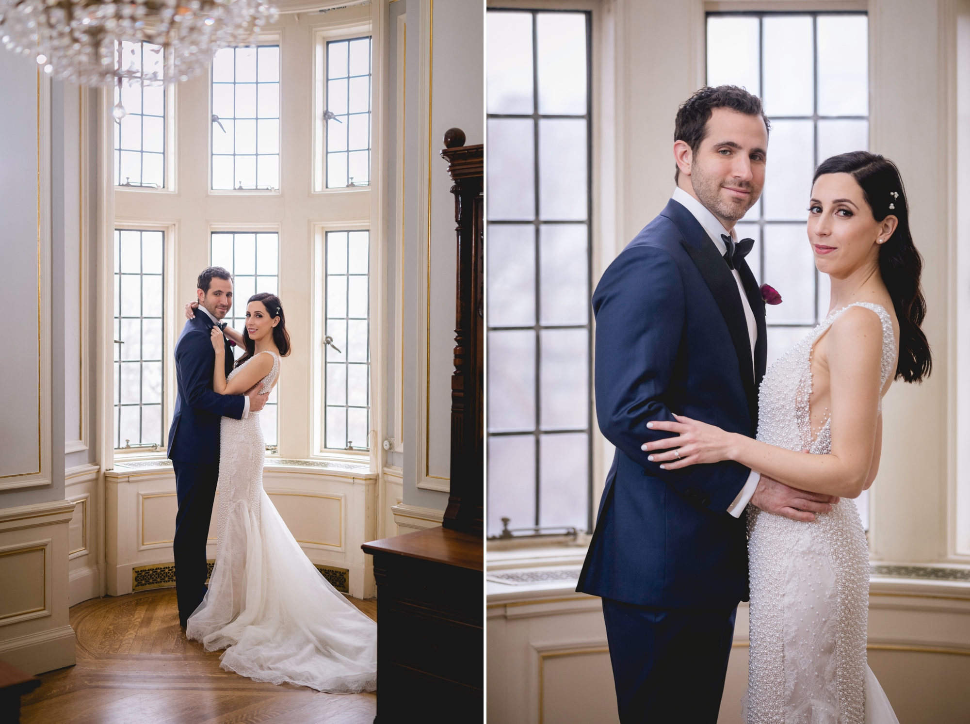 Portraits of the bride and groom together at Casa Loma in Toronto