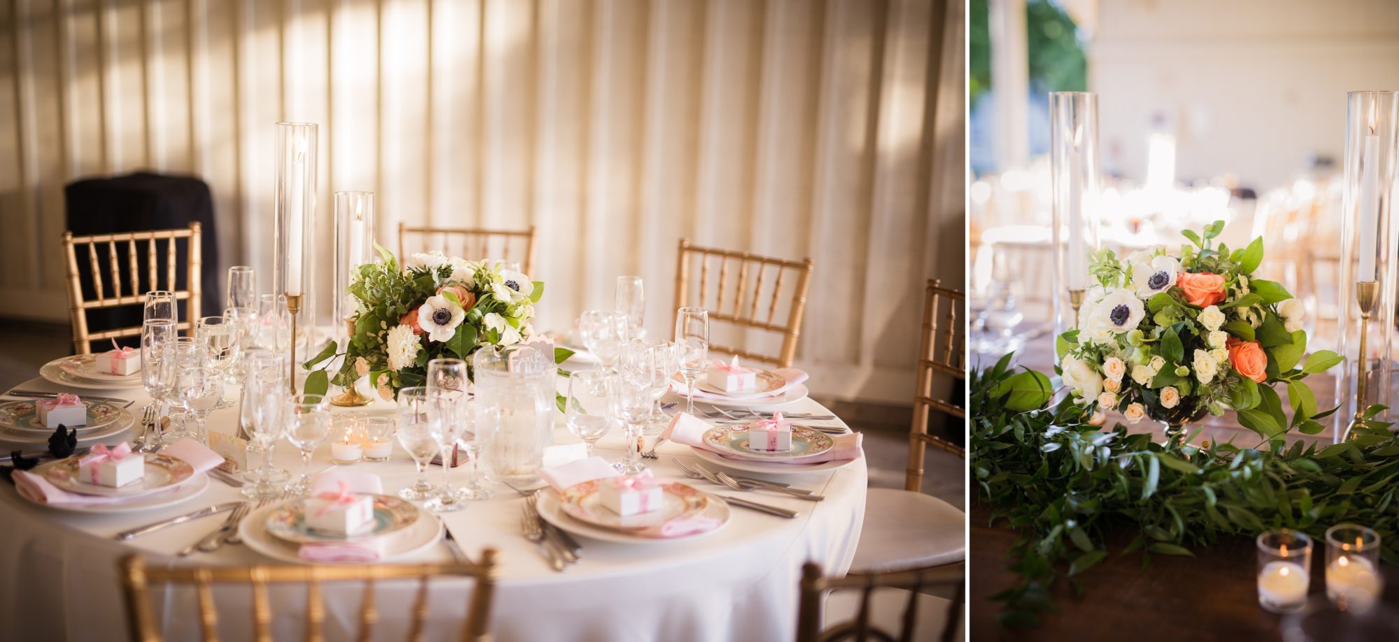 table decor and floral details