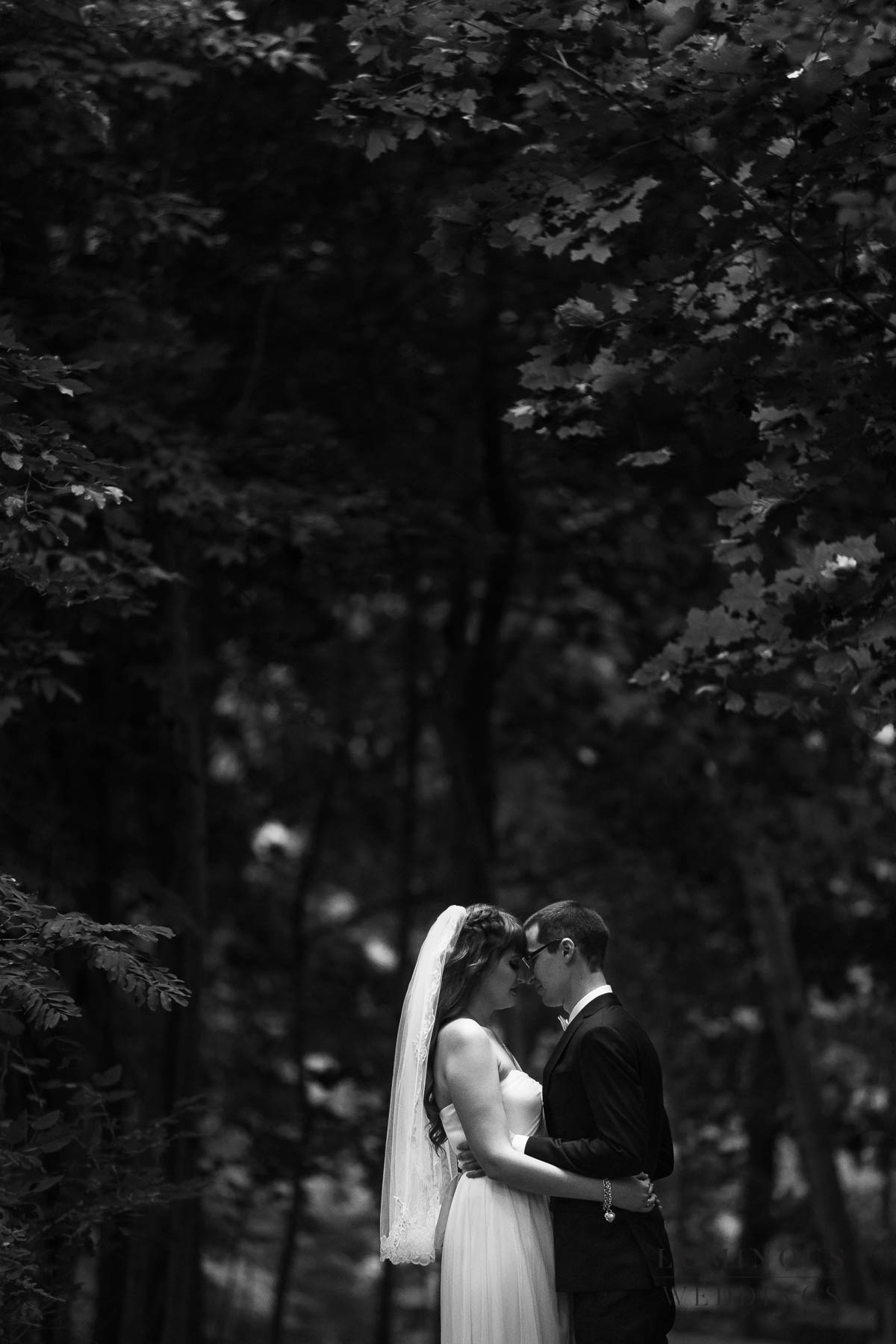 black and white bride and groom